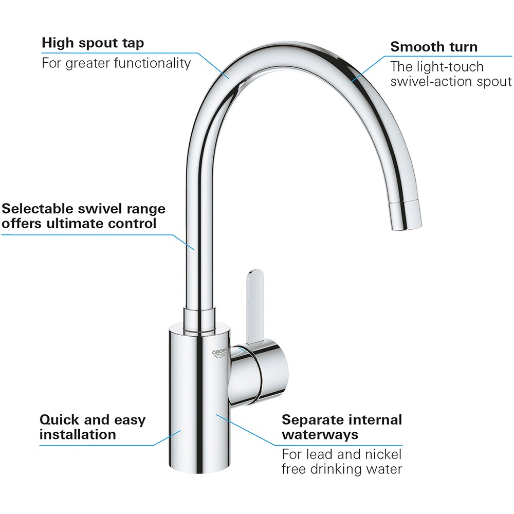 Baterie bucatarie GROHE Eurosmart Cosmopolitan 32843002, alama, crom
