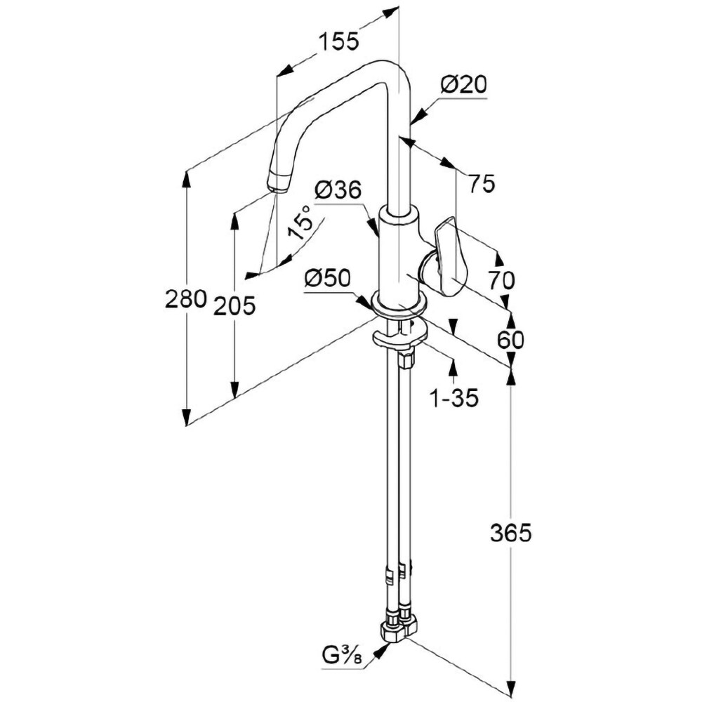 Baterie lavoar KLUDI Pure&Solid 340240575, alama sanitara, argintiu