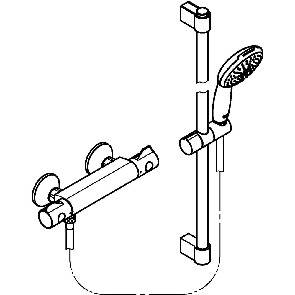 Set dus GROHE Grohtherm 800 34565002, termostat, 2 functii, crom