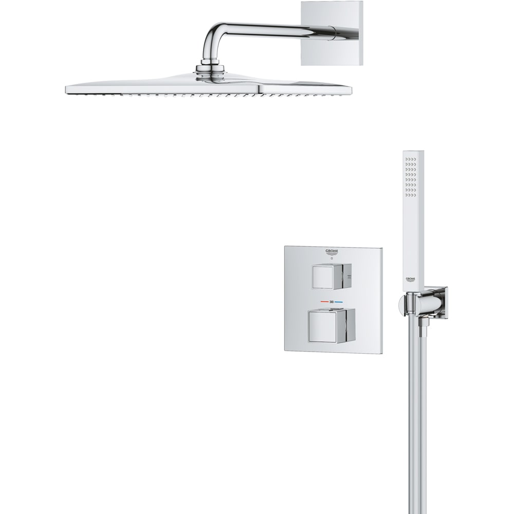 Sistem dus GROHE Grohtherm Cube 310 34868000, termostat, 1 functie, crom