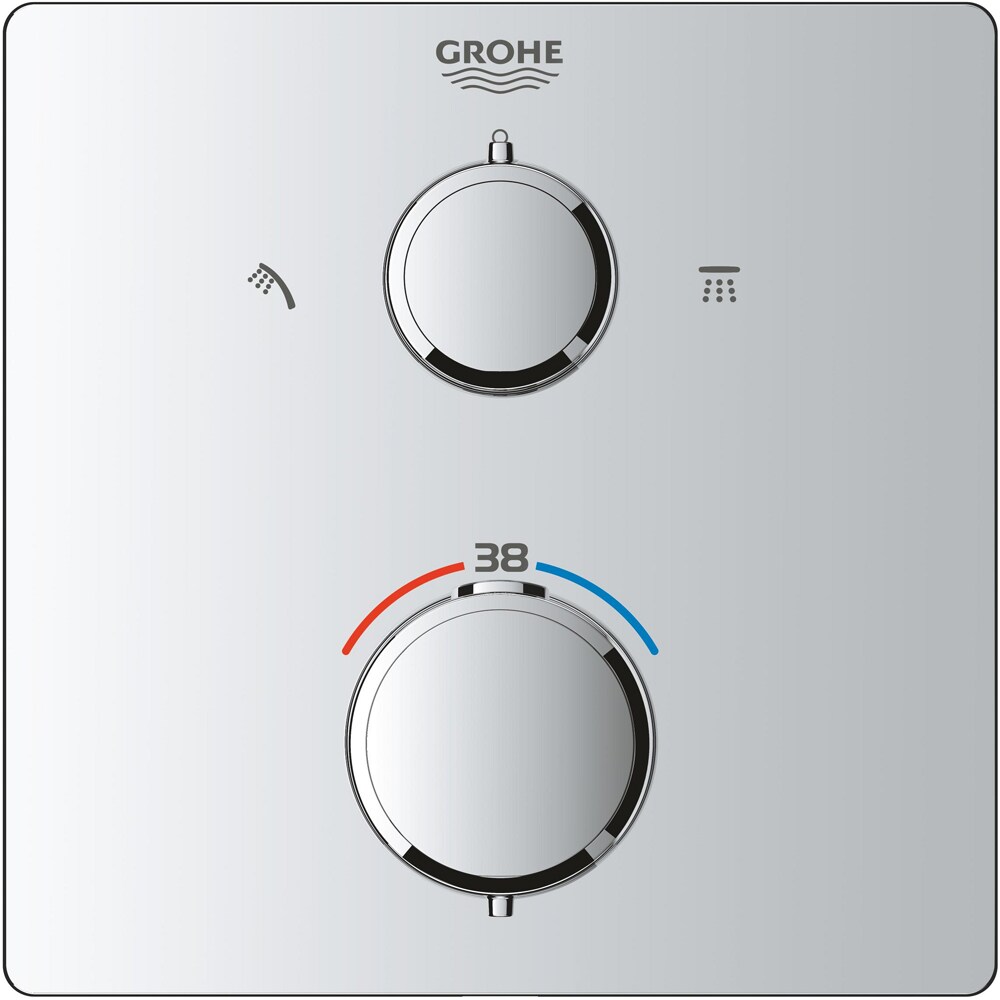 Sistem dus GROHE Precision Cube 310 34881000, termostat, 1 functie, crom
