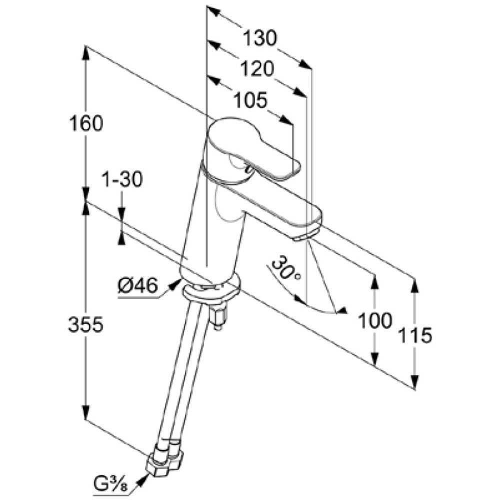 Baterie lavoar KLUDI Pure&Easy 372929165, alama sanitara, alb