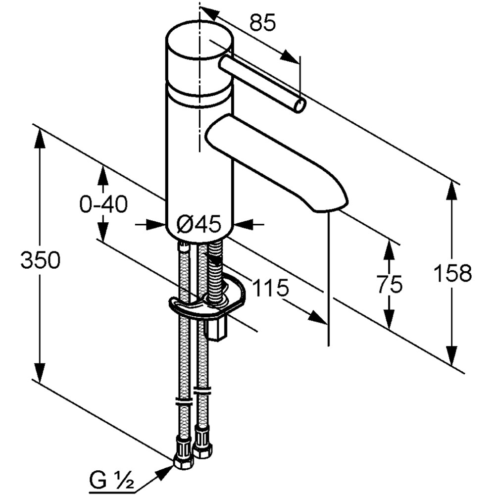 Baterie lavoar KLUDI Bozz 382900576, alama sanitara, argintiu