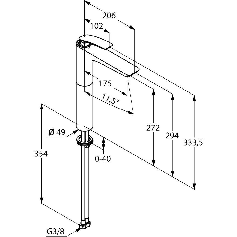 Baterie lavoar KLUDI Balance 522980575, alama sanitara, argintiu