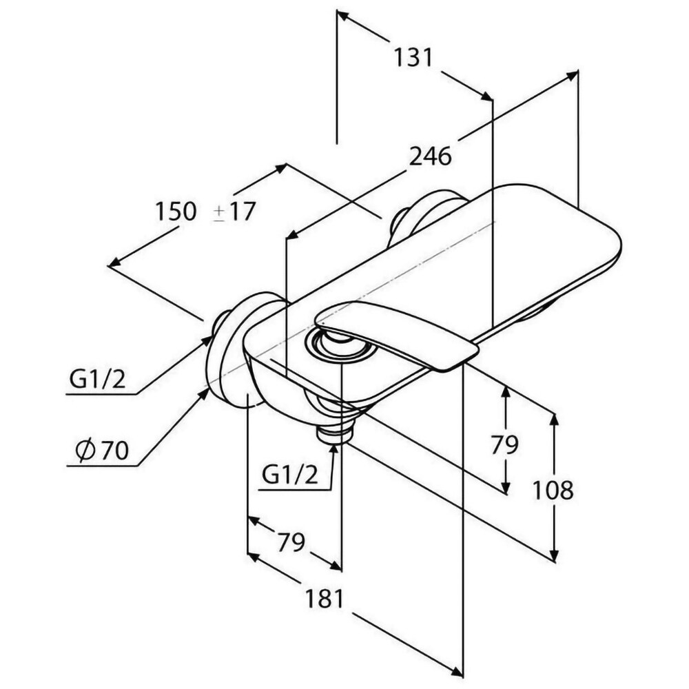Baterie dus KLUDI Balance 524478775, alama sanitara, negru