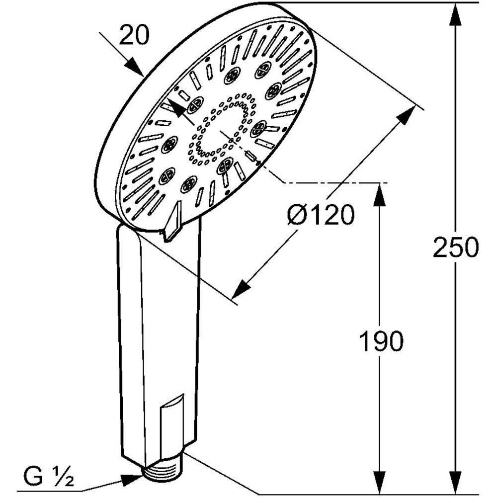 Para dus KLUDI A-QA 6570005-00, 3 functii, crom