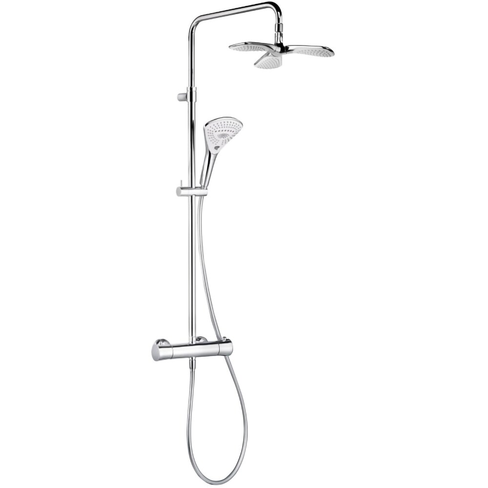Sistem dus KLUDI Fizz 6709605-00, termostat, 3 functii, crom