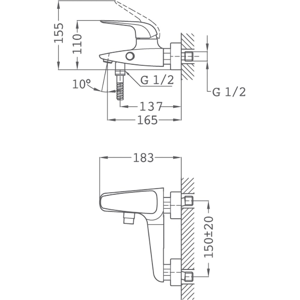 Baterie cada-dus TEKA ITACA 671210200, metal, crom