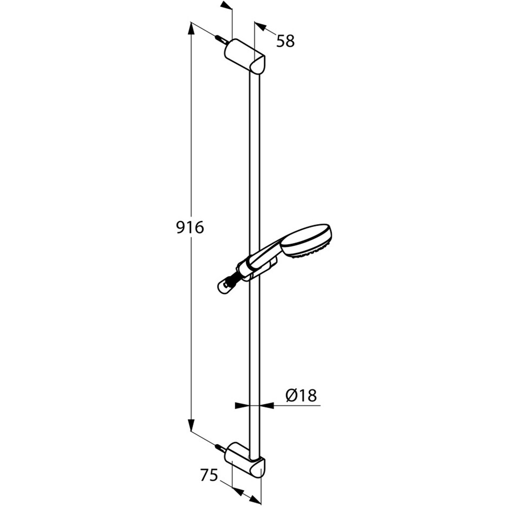 Set dus KLUDI Logo 6819005-00, 1 functie, crom
