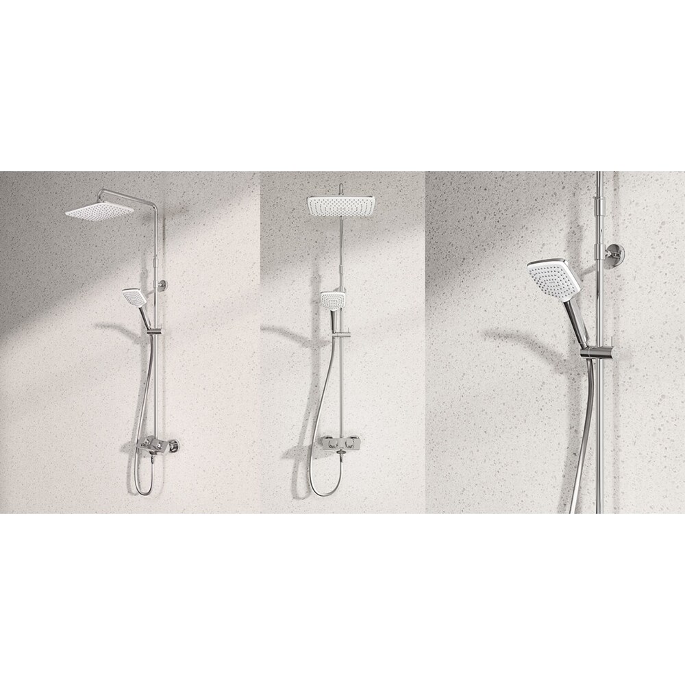 Sistem dus KLUDI Cockpit 8020091-00, termostat, 1 functie, crom-alb