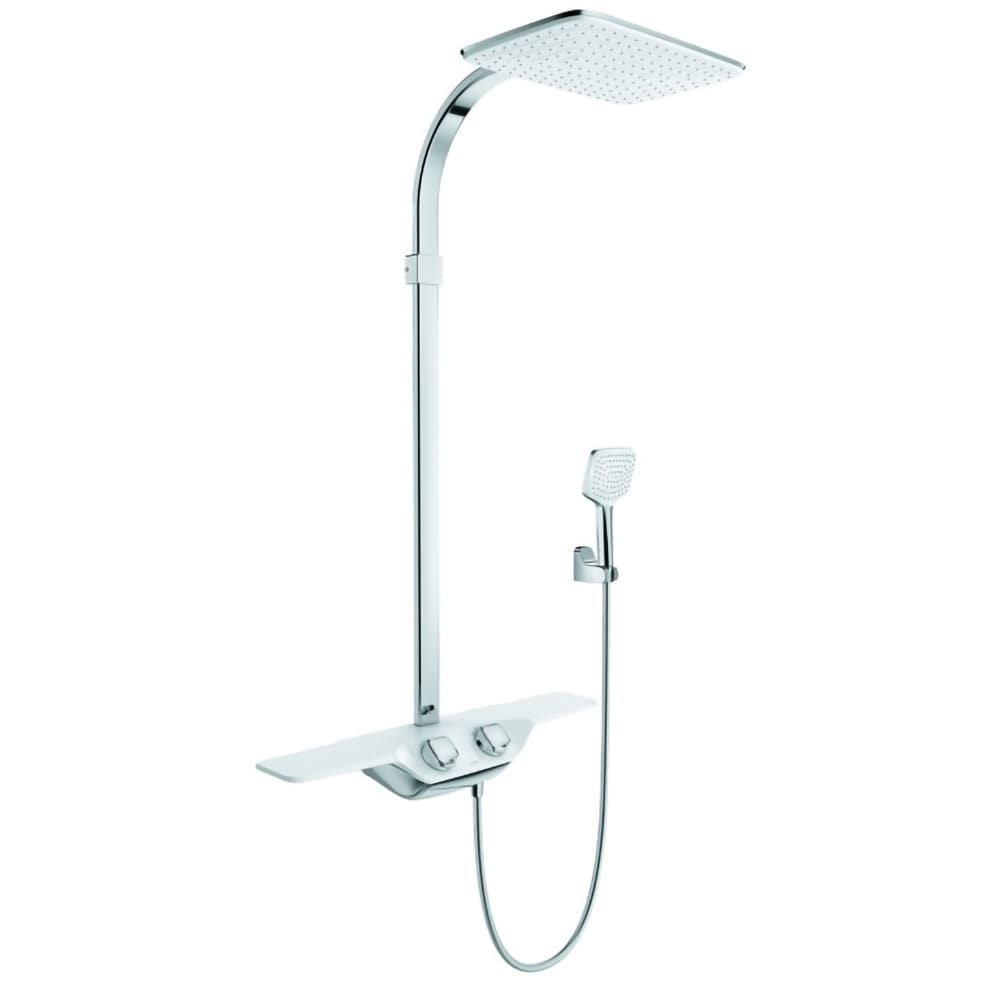 Sistem dus KLUDI Cockpit 8020091-00, termostat, 1 functie, crom-alb