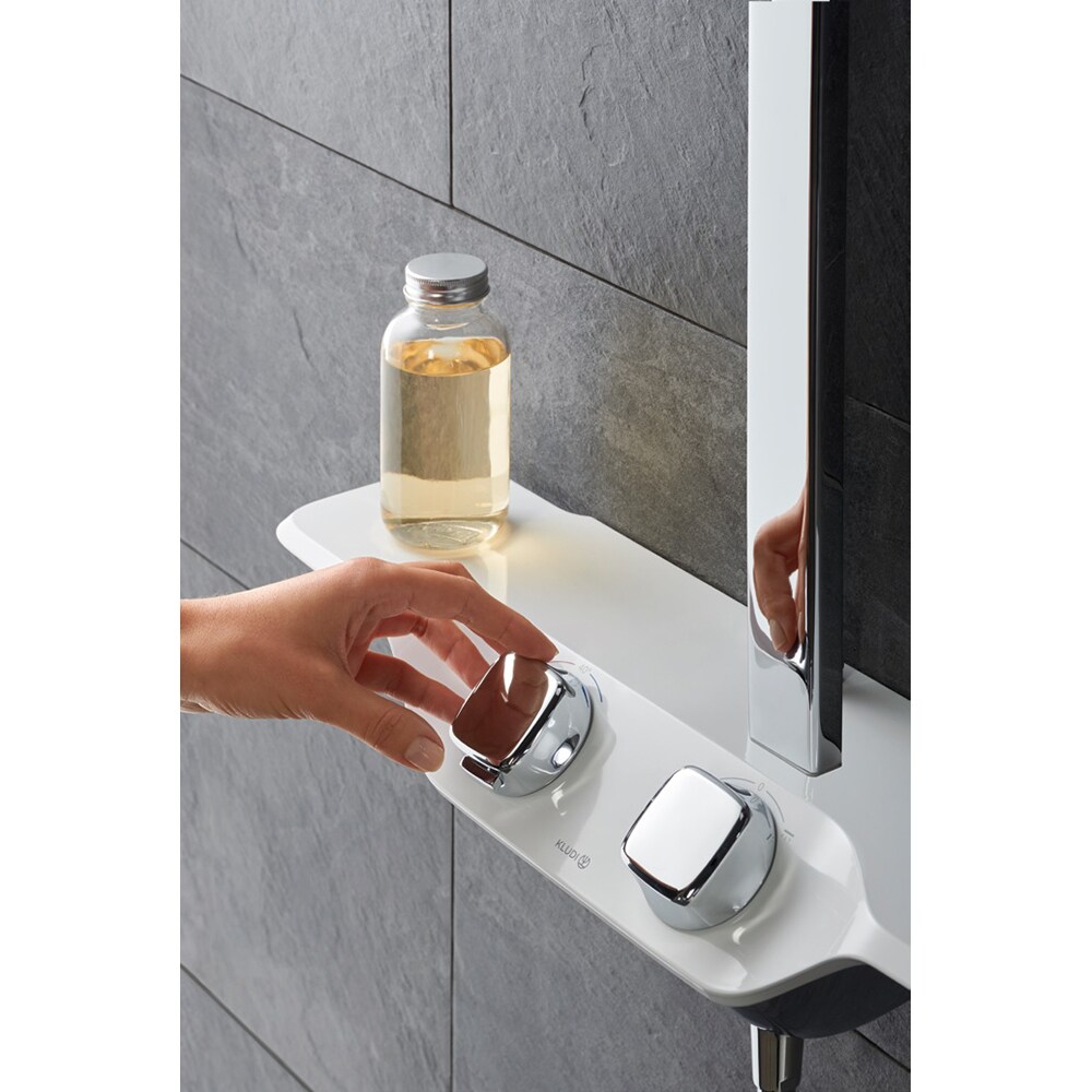 Sistem dus KLUDI Cockpit 8020091-00, termostat, 1 functie, crom-alb