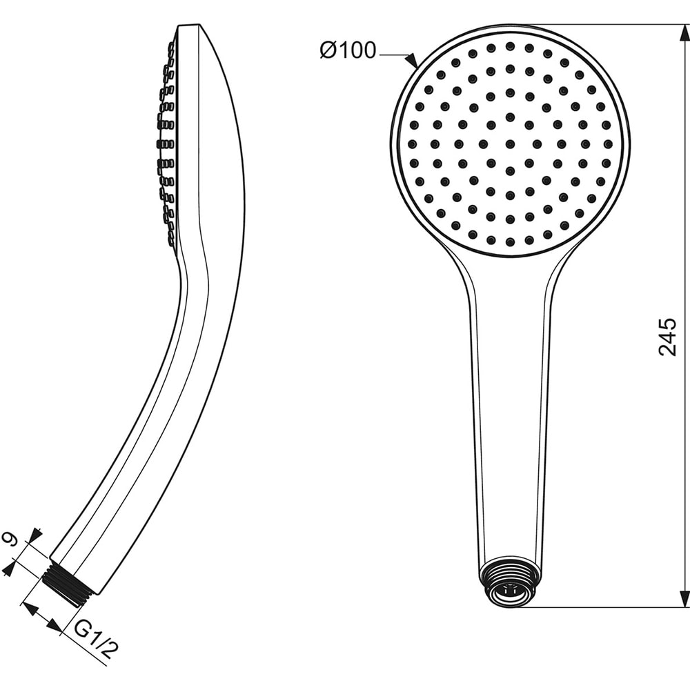 Para dus IDEAL STANDARD Idealrain B9402AA, 1 functie, crom