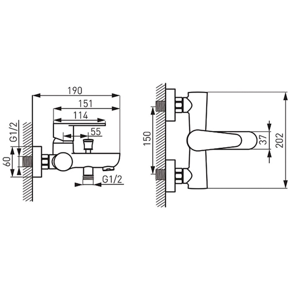 Baterie cada-dus FERRO Algeo BAG1BL, alama sanitara, negru