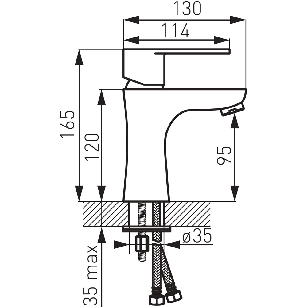 Baterie lavoar FERRO Algeo BAG2, alama sanitara, argintiu