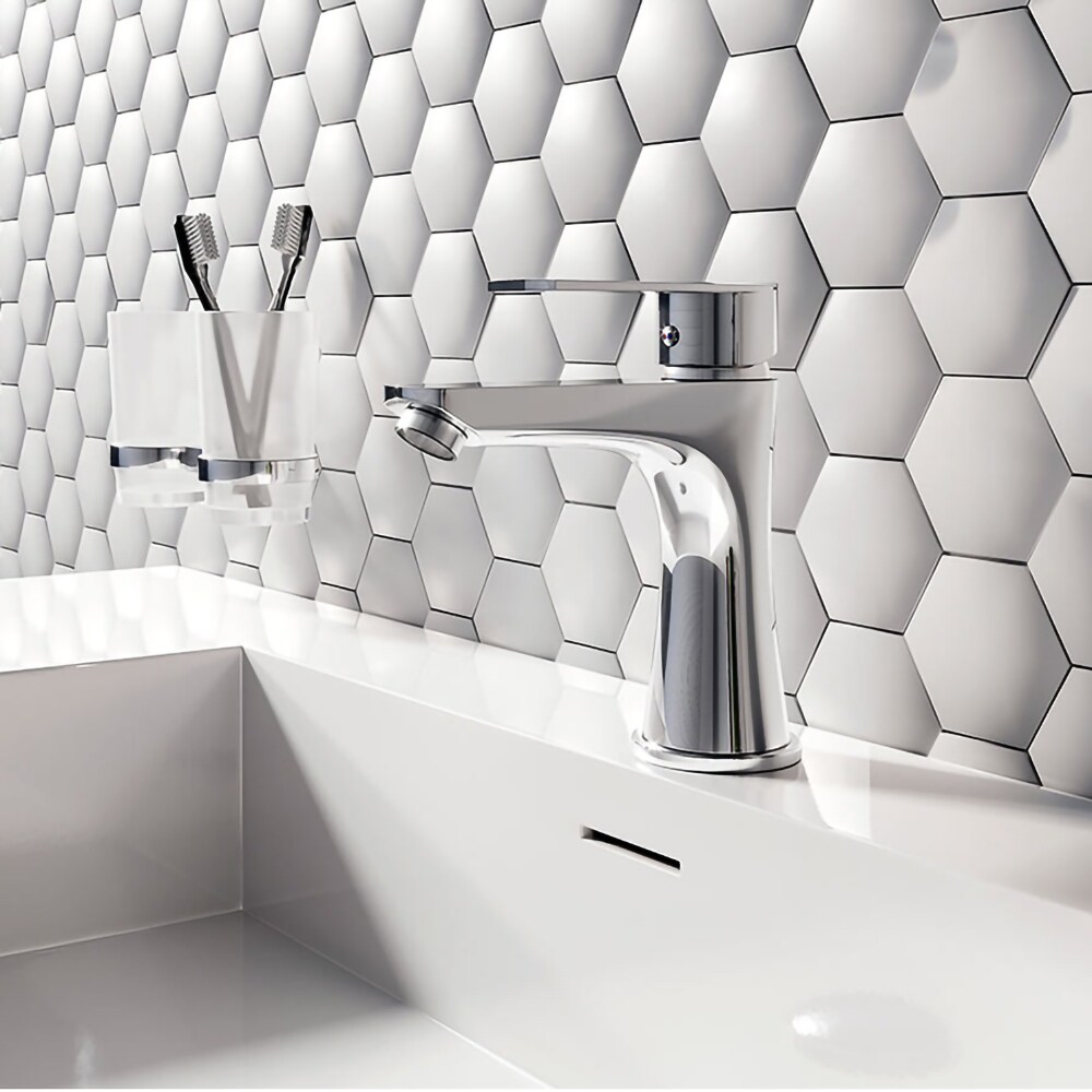 Baterie lavoar FERRO Square BAQ2, alama sanitara, argintiu