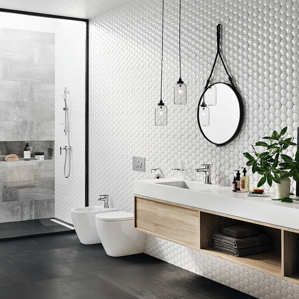 Baterie lavoar FERRO Square BAQ2, alama sanitara, argintiu