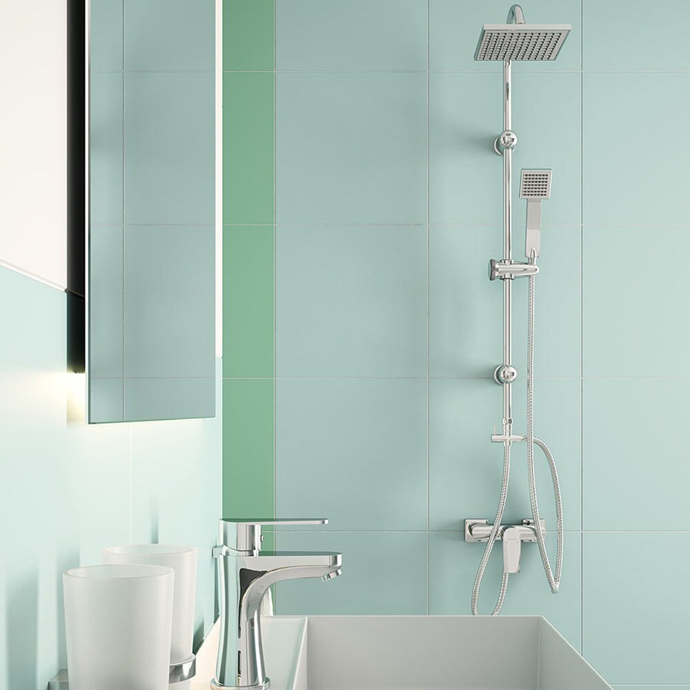 Baterie lavoar FERRO Square BAQ2, alama sanitara, argintiu