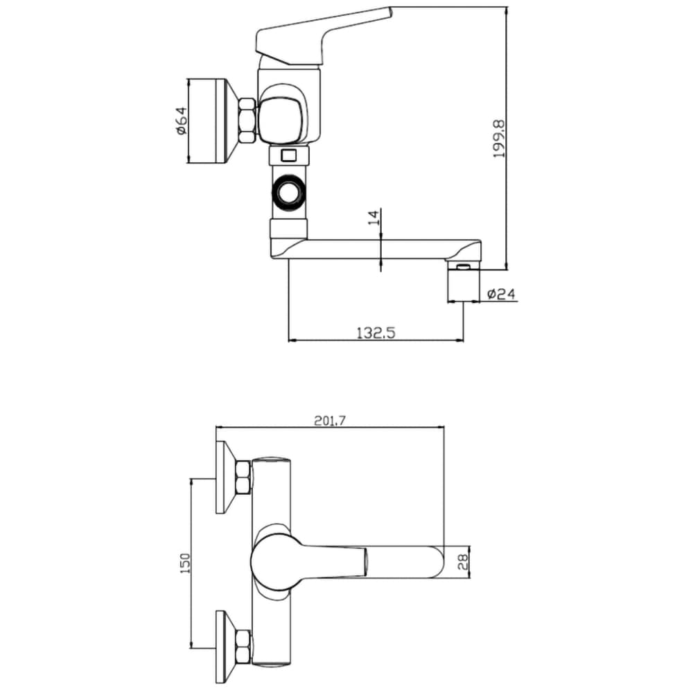 Baterie cada-dus SANOBI Urban SU-05, alama, argintiu