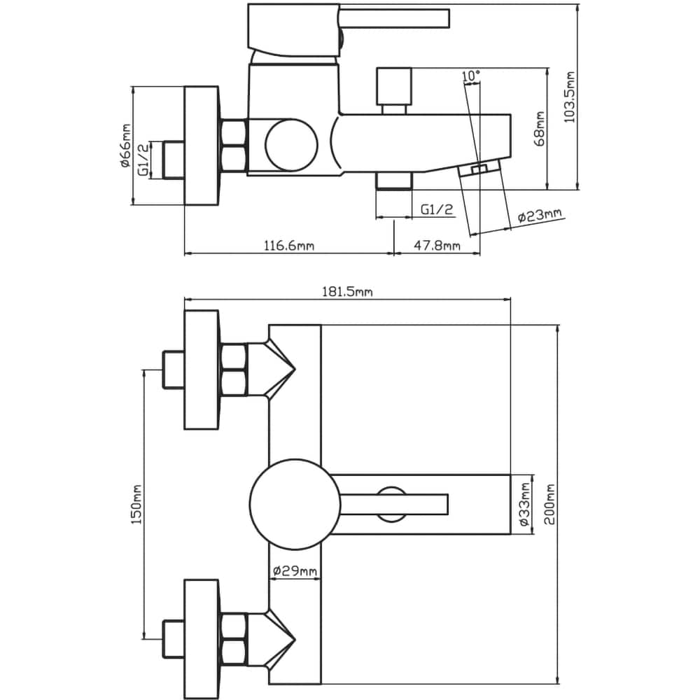 Baterie cada-dus SANOBI Nobila SN-02, alama, argintiu