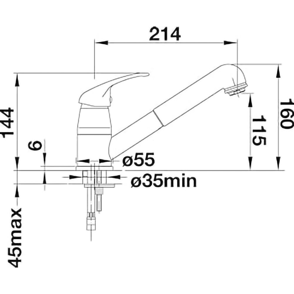 Baterie bucatarie BLANCO Daras-S, dus extractibil, granit, antracit