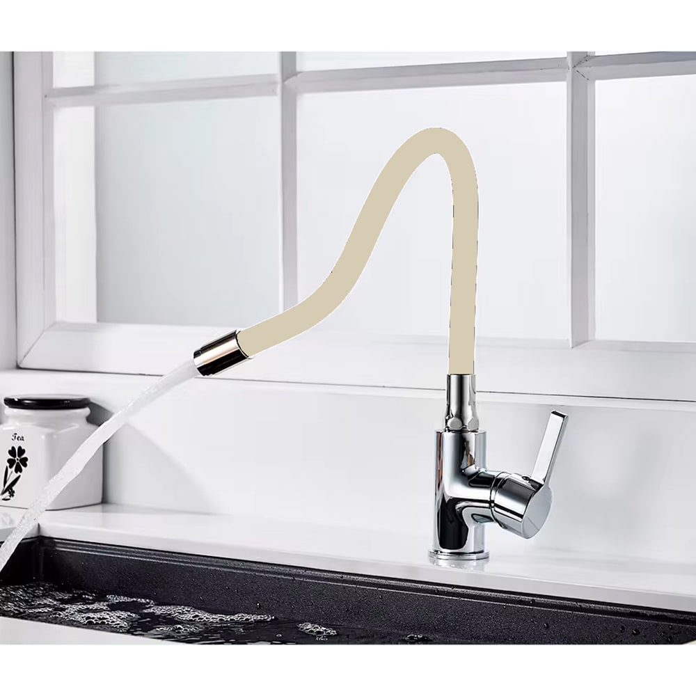 Baterie bucatarie PYRAMIS Eco Flessi, pipa flexibila, alama, crom-bej