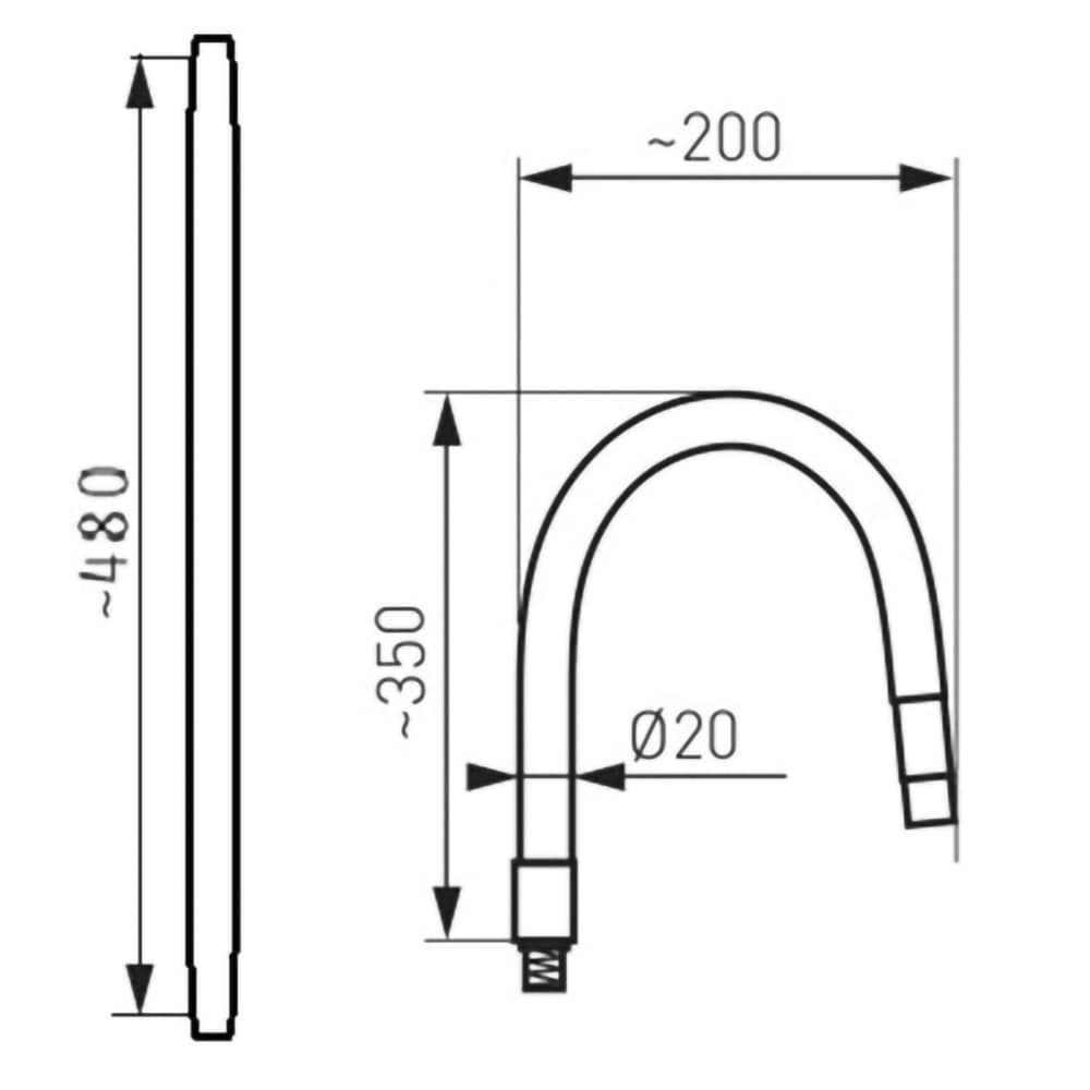 Baterie bucatarie PYRAMIS Eco Flessi, pipa flexibila, alama, crom-bej
