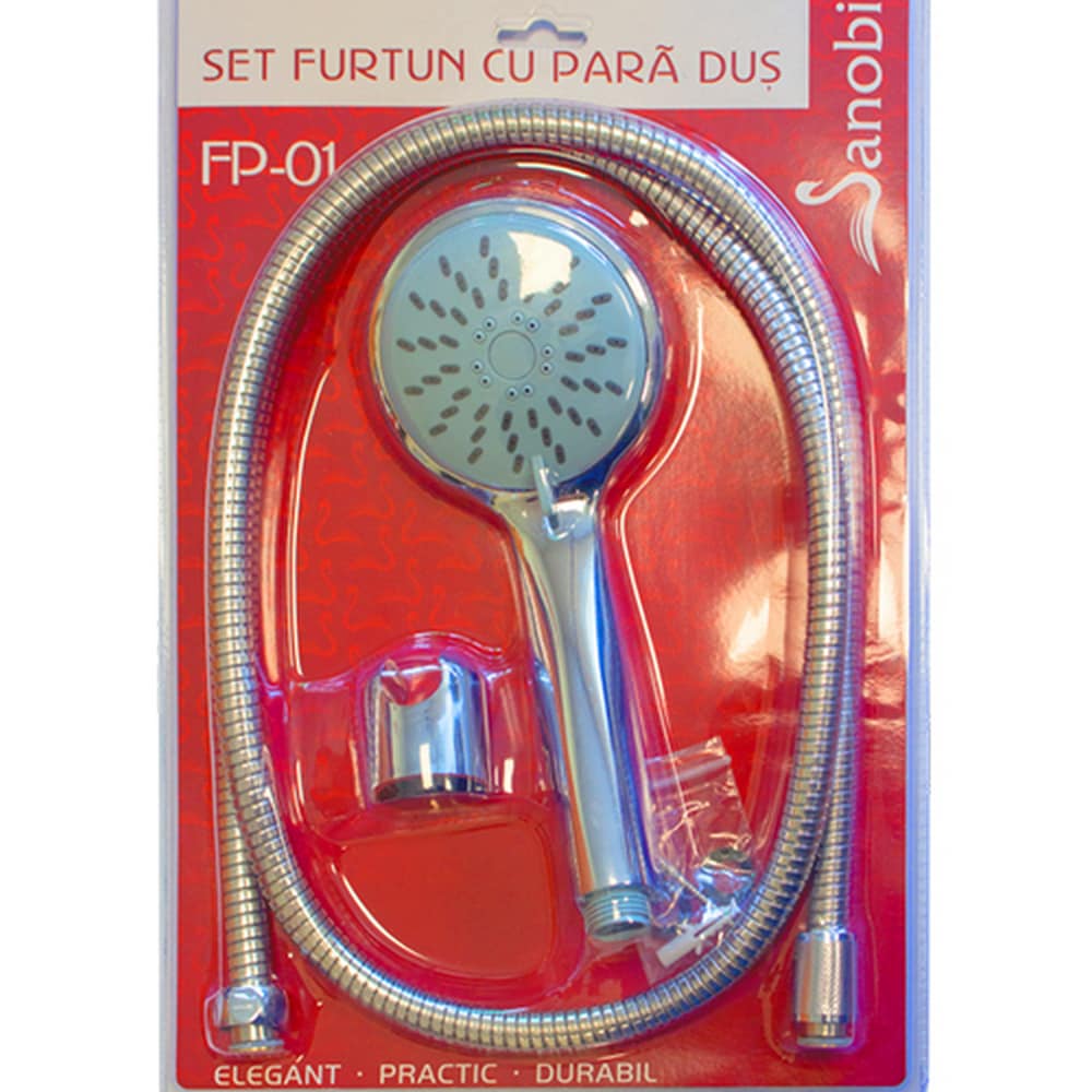 Set para si furtun dus SANOBI FP-01, crom