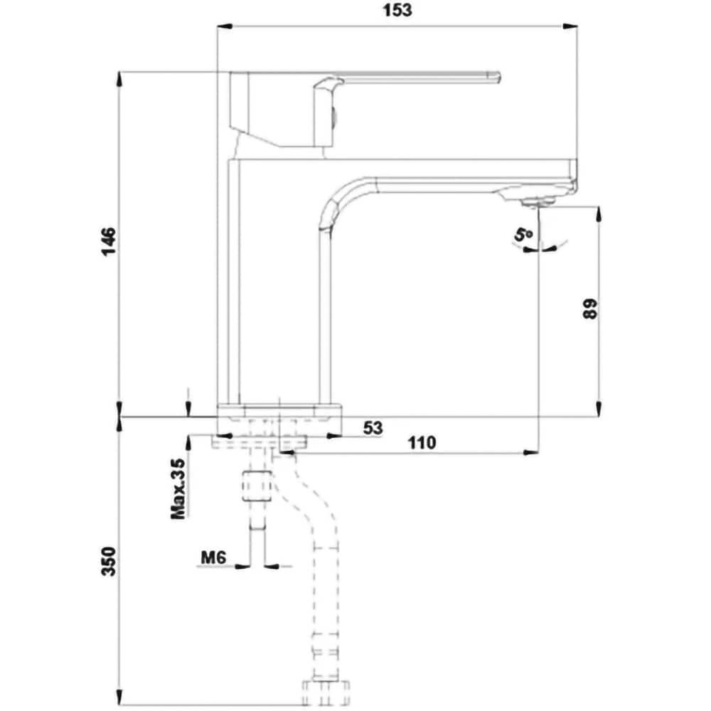 Baterie lavoar GALA Cubo 3987000, metal, argintiu