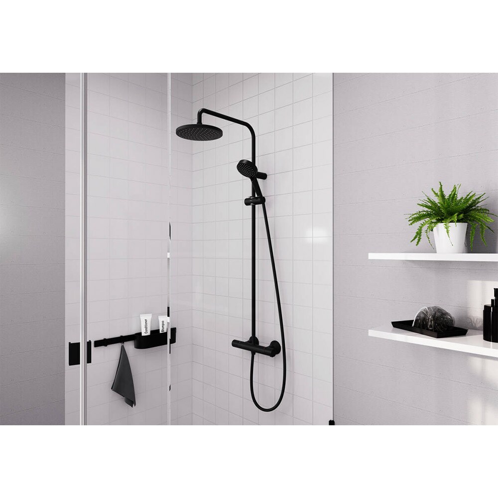 Sistem dus HANSGROHE Vernis Blend 200 26276670, termostat, 1 functie, negru