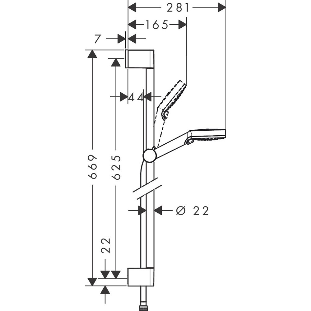 Set dus HANSGROHE Crometta Vario 100 26532400, 2 functii, crom