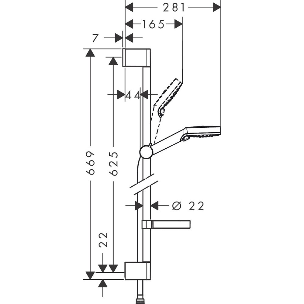 Set dus HANSGROHE Crometta Vario 100 26553400, 2 functii, crom