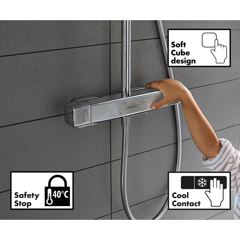 Sistem dus HANSGROHE Croma E 280 27630000, termostat, 2 functii, crom
