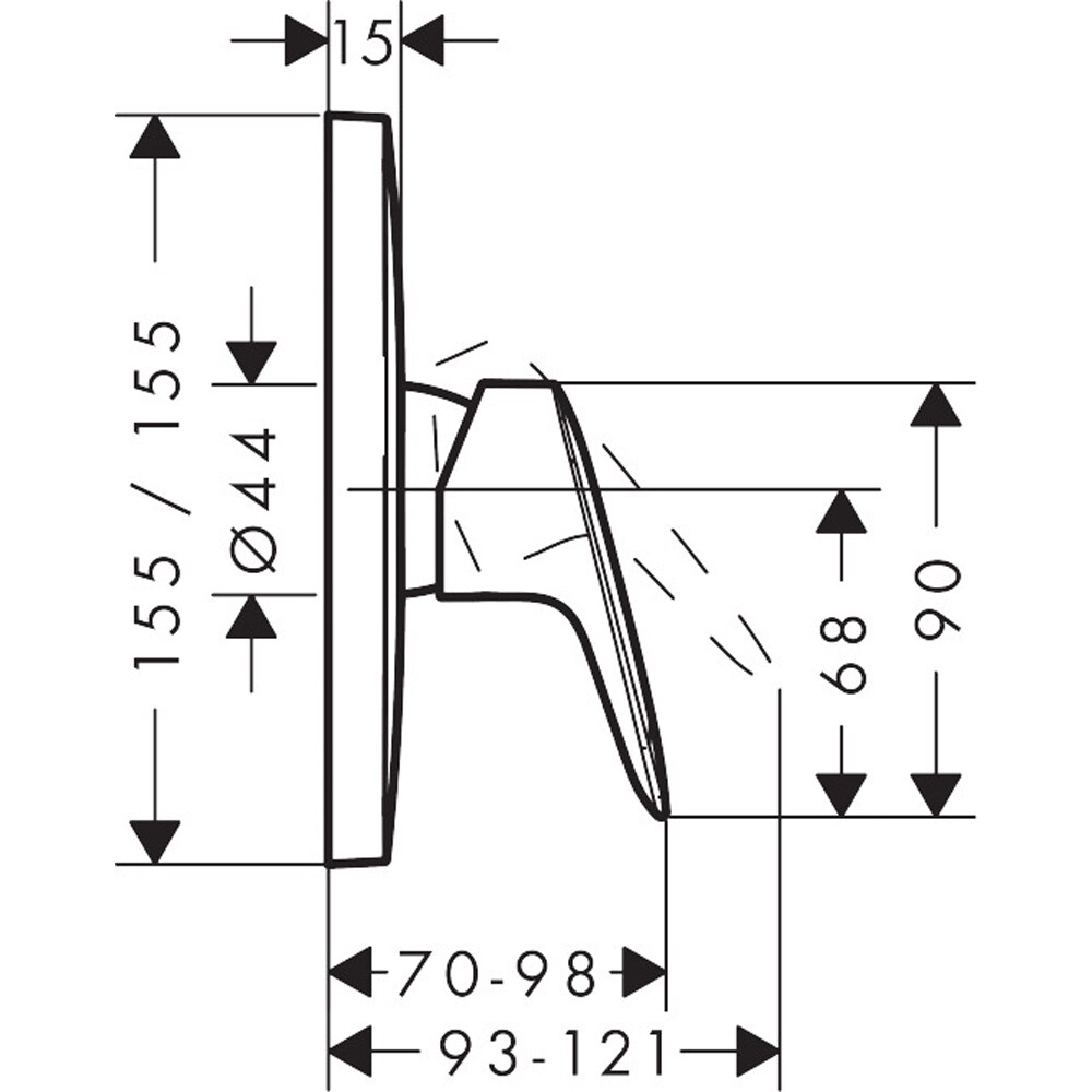 Baterie dus HANSGROHE Logis 71605000, alama sanitara, crom