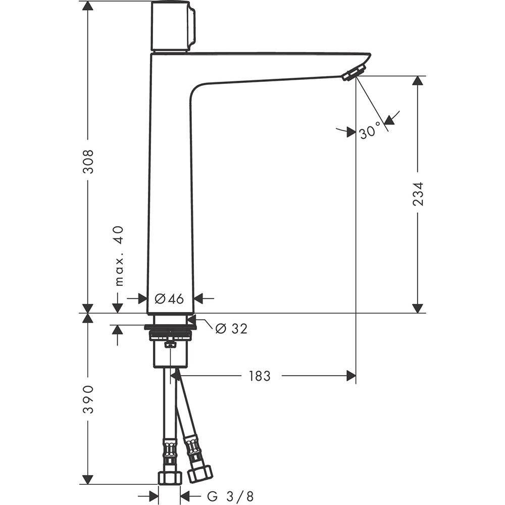Baterie lavoar HANSGROHE Talis Select E 240 71753000, alama sanitara, crom