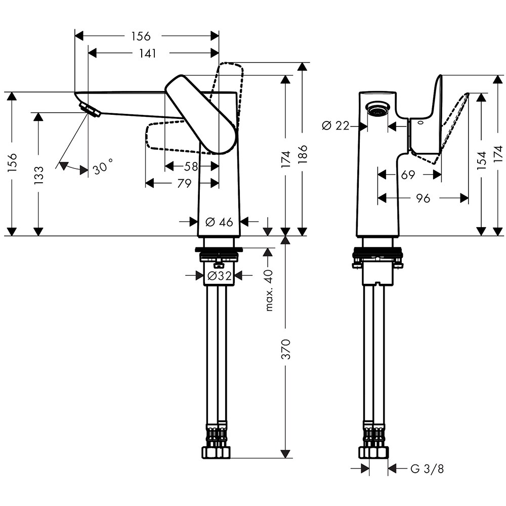 Baterie lavoar HANSGROHE Talis E 150 71755000, alama sanitara, crom