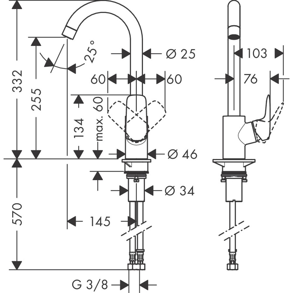 Baterie bucatarie HANSGROHE Logis 260 71835000, alama, crom