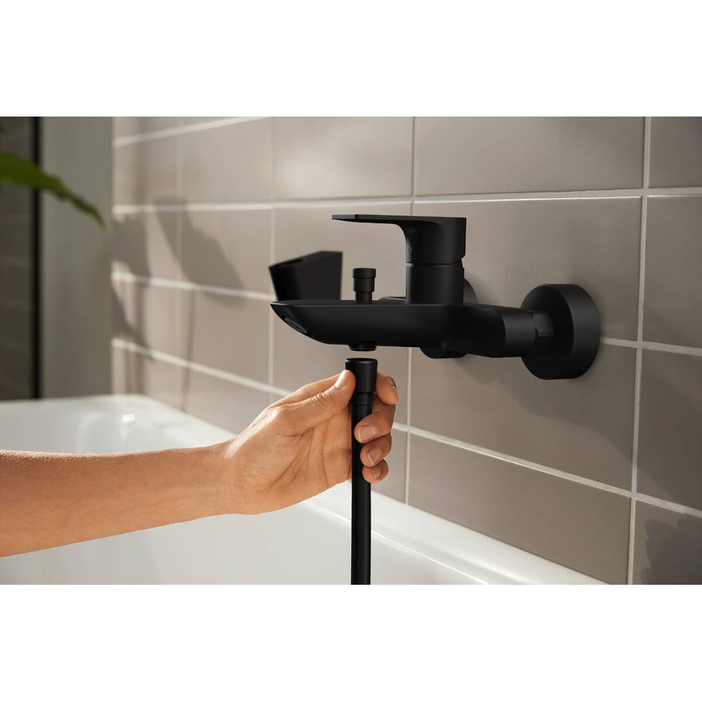 Baterie cada-dus HANSGROHE Rebris E 72450670, alama sanitara, negru