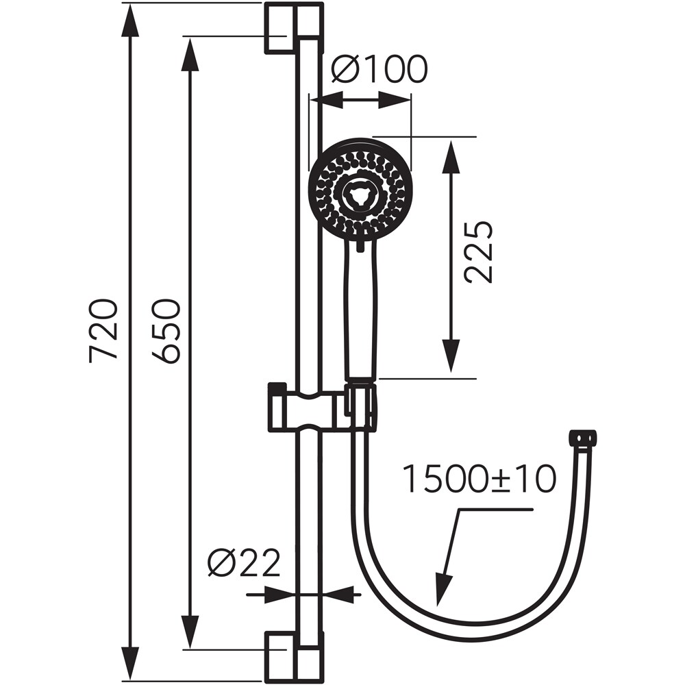 Set dus FERRO Horn Black N370BL-B, 3 functii, negru