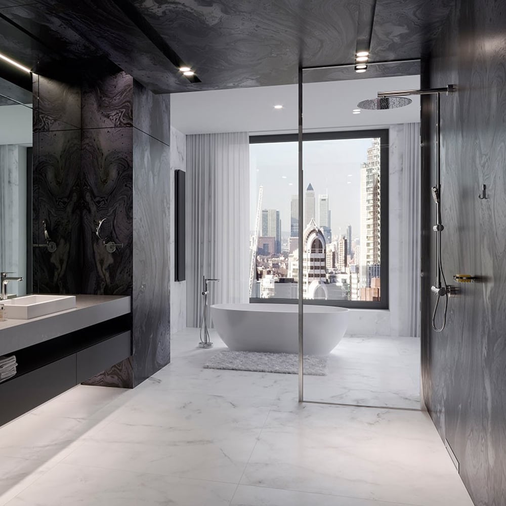 Sistem dus FERRO Trevi NP75-TRV7U, termostat, 3 functii, argintiu