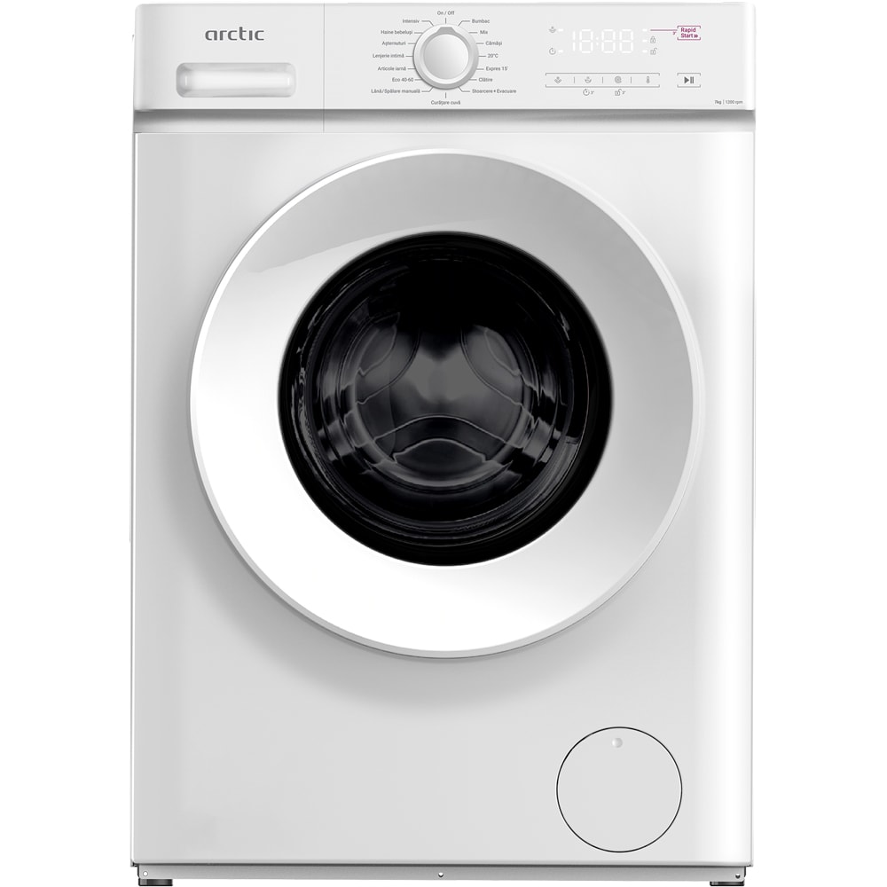 Masina de spalat rufe frontala slim ARCTIC ARSMA762WRO, 7 kg, 1200rpm, Clasa A, alb