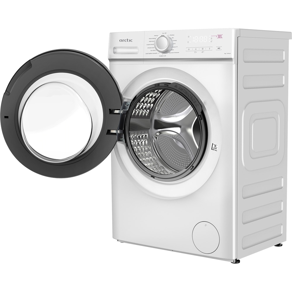 Masina de spalat rufe frontala slim ARCTIC ARSMA762WRO, 7 kg, 1200rpm, Clasa A, alb