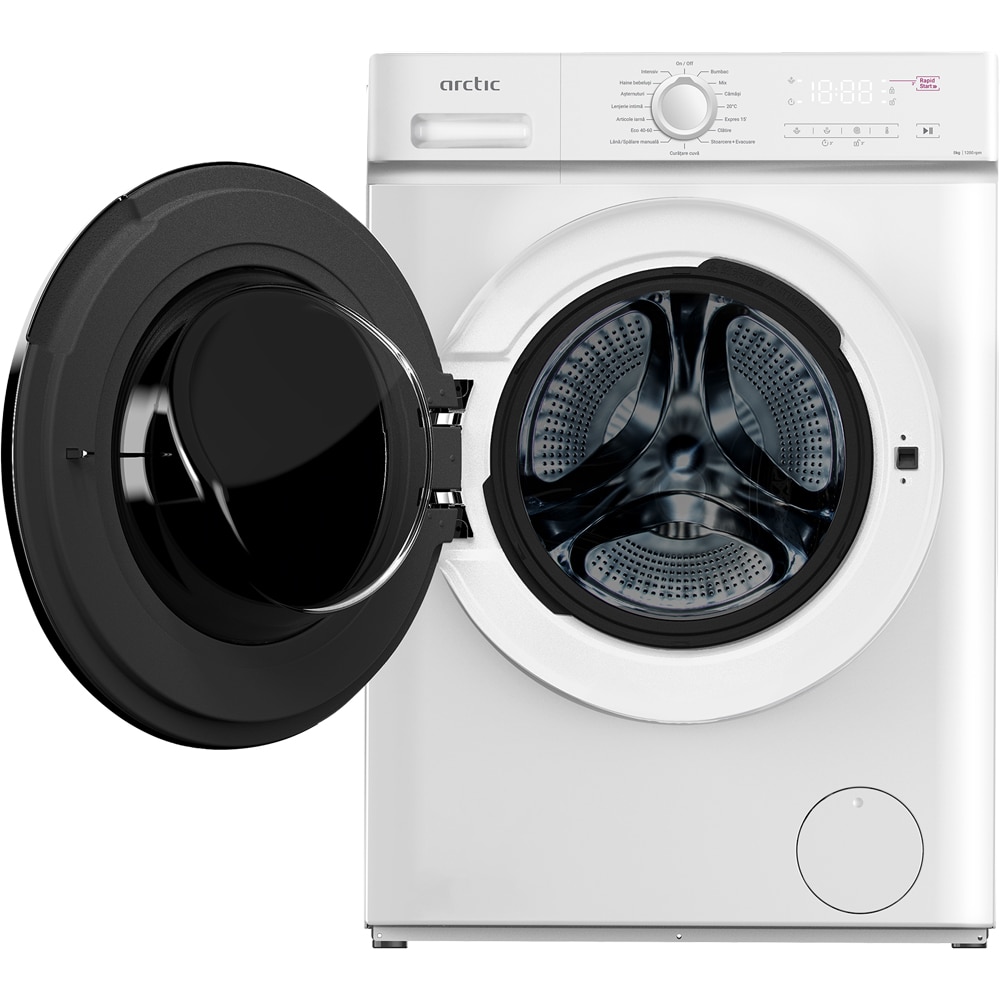 Masina de spalat rufe frontala ARCTIC ARSMA862WRO, SteamCure, 8 kg, 1200rpm, Clasa A, alb