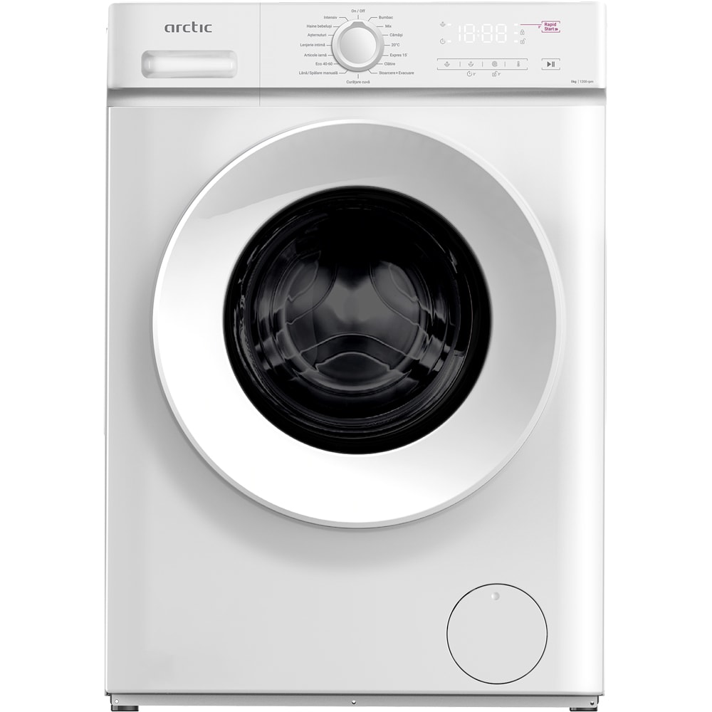 Masina de spalat rufe frontala ARCTIC ARSMA862WRO, SteamCure, 8 kg, 1200rpm, Clasa A, alb