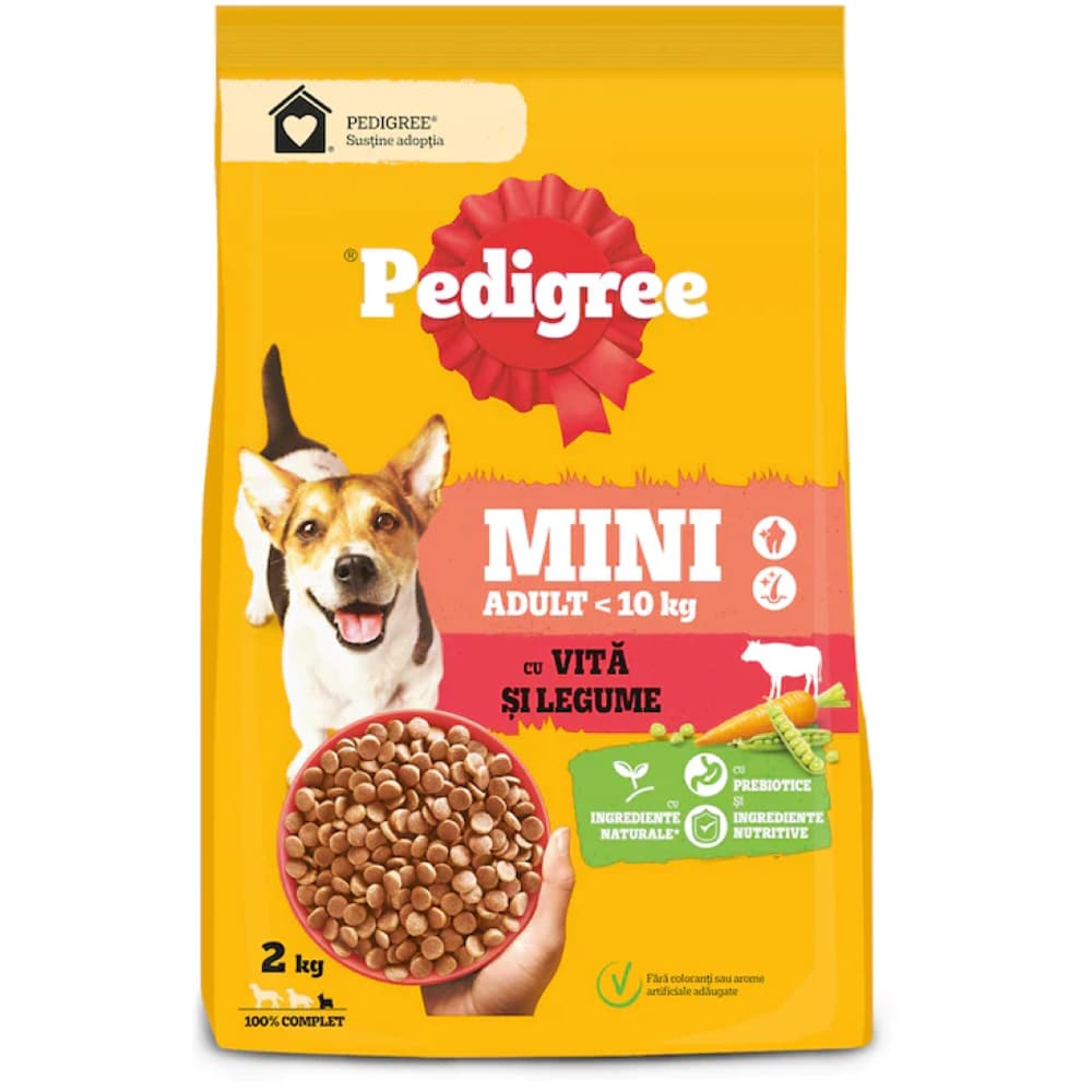 Hrana uscata pentru caini PEDIGREE, Adult, Vita si Legume, 2 kg
