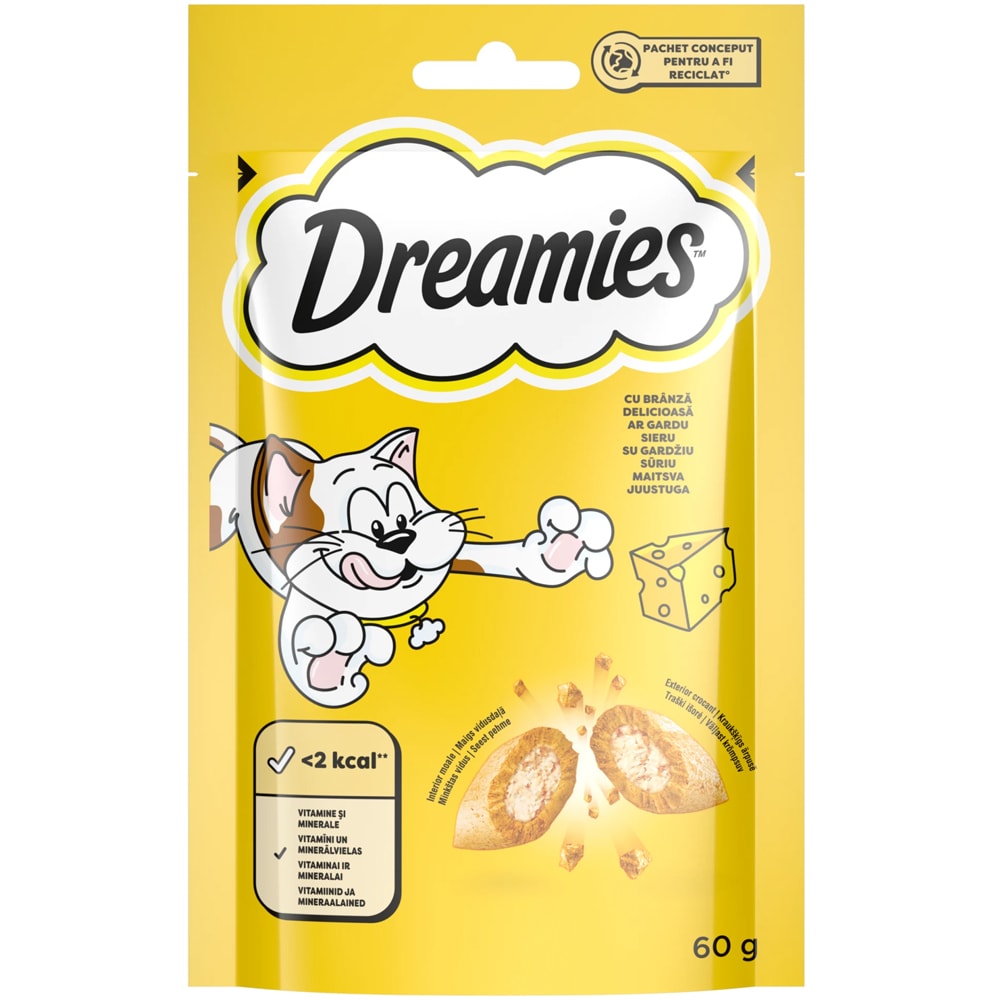 Recompense pentru pisici DREAMIES, Branza, 6 x 60 g
