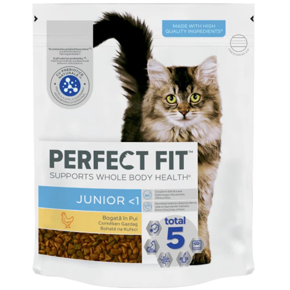 Hrana uscata pentru pisici PERFECT FIT, Junior, Pui, 750 g