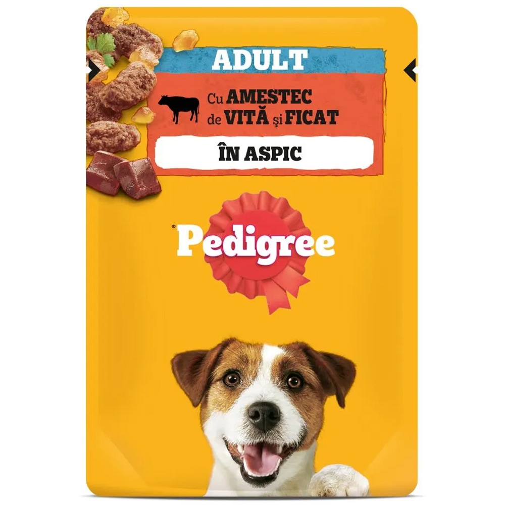 Hrana umeda pentru caini PEDIGREE, Adult, Vita si Ficat, 100 g