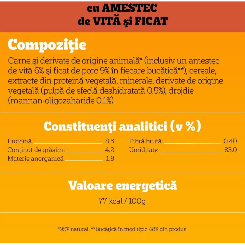 Hrana umeda pentru caini PEDIGREE, Adult, Vita si Ficat, 100 g