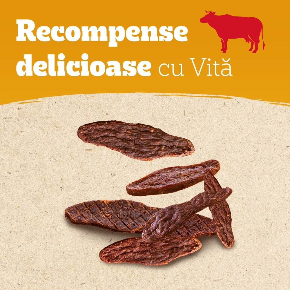 Recompense pentru caini PEDIGREE Ranchos Jerkies, Vita, 7 x 70 g